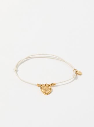 Simons Womens Golden heart cord bracelet