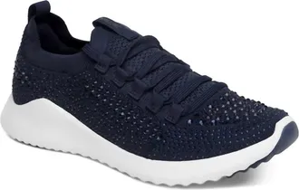 Aetrex Womens Carly Arch Support Sneakers In Navy Sparkle