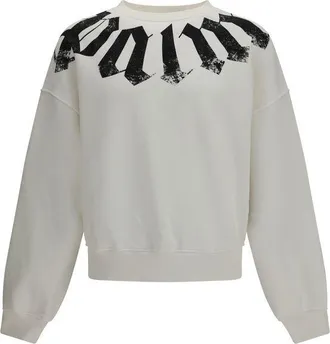 Palm Angels White Cotton Mens Sweatshirt