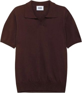 Alpha Studio Poloshirt met korte mouwen - Heren - Polos - Bruin - 3XL - Katoen - Tops