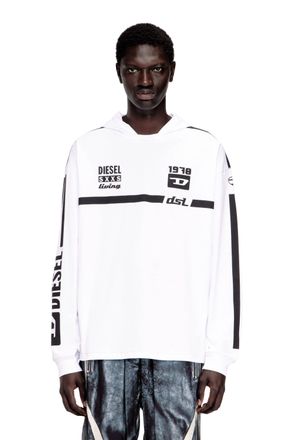 Diesel Hoodie T-shirt with contrast graphics - T-Shirts - Man - White