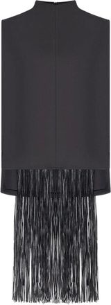 Sportmax Top smanicato Soraia con frange - Nero