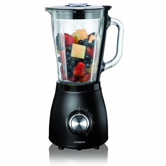 Melissa Licuadora De Vidrio De 1,5 L, 500 W, 5 Velocidades, Color Negro Mate