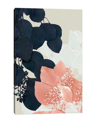 iCanvas Icanvas Indigo & Blush Leaves Iii Canvas Wall Art
