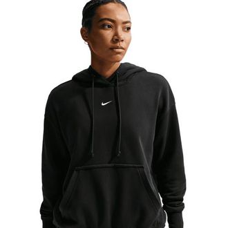 Nike Womens Phoenix Fleece OS Pullover Hoodie - White/Black Size XL