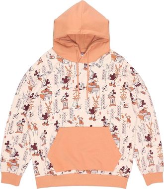 Li-Ning x Disney Crossover Mickey Full Print Hoodie White Orange AWDR133-1