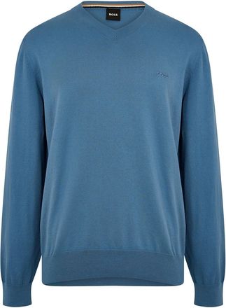 HUGO BOSS Mens V-Neck Long Sleeve Sweatshirt in Pastel Blue - Size X-Large