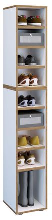 VCM Estante De Zapatos De Madera Vcm Dimensiones Aprox. Al. 183 X An. 30 X T. 33 Cm Caj&oacute;n De Cajones Con 9 Compartimentos Gabinete De Zapatos - Salia 9x A