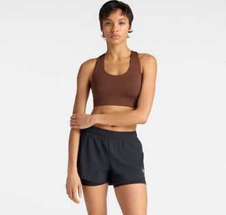 New Balance Womens NB Define Train Bra in Brown Poly Knit, size X-Small