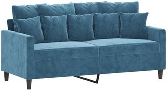 vidaXL Divano a 2 Posti Blu 140 cm in Velluto - Vidaxl
