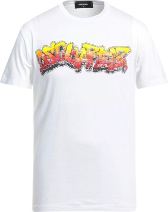Dsquared2 Mens Wall Tag Logo White T-shirt Cotton - Size X-Small