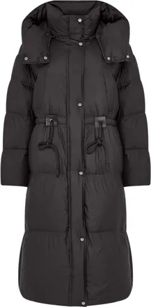 Cesare Gaspari Oversized Hooded Down Puffer Coat - Dames - Mantels - Zwart - Maat: M Polyamide