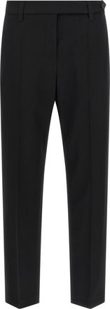 Brunello Cucinelli Black Virgin Wool Dress Womens Pants