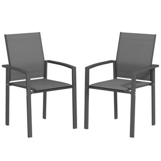 OUTSUNNY Sillas de jard&iacute;n 56x58x89 cm gris oscuro