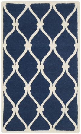 Safavieh Alfombra lana blu scuro/neutrale 91 x 152 cm