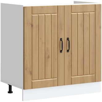 vidaXL Mobile Base Lavello Lucca Rovere Artigianale Legno Multistrato - Vidaxl