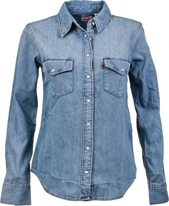 Levi's Iconic Western Shirt - Dames - Spijkeroverhemden - Blauw - XS - Katoen - Overhemden