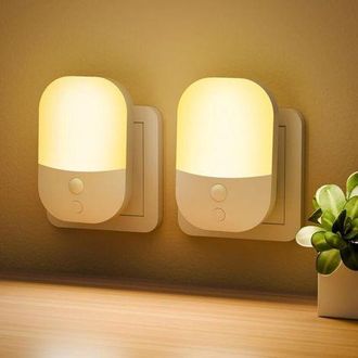 OEM [paquete De 2] Luz Nocturna Con Sensor Crepuscular, 5 Niveles De Brillo Ajustables, Modos On/off/auto, Luz Nocturna Blanca C&aacute;lida De 3000k Para Pasill