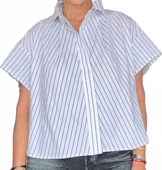 Elan Stripes Button Down Shirt In White