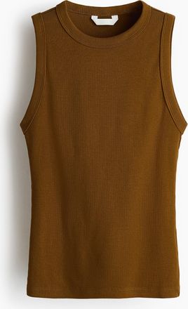 H&M Geripptes Tanktop - Olivgr&uuml;n