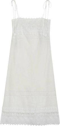 Valentino Garavani Midi Jurk - Dames - Korte kleedjes - Beige - M - Linnen - Kleedjes