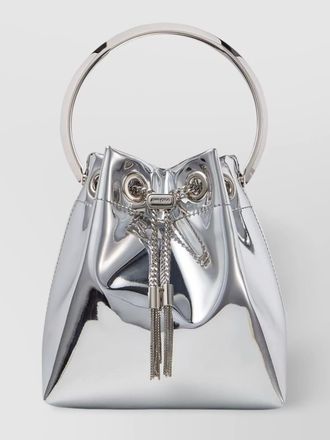 Jimmy Choo London bon bon mirrored fabric bucket bag