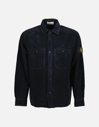Stone Island Mens Organic Cotton Corduroy Overshirt - Navy - Size: 38/Regular