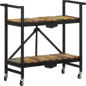 vidaXL Vidaxl - Carrito De Cocina De Madera Maciza Reciclada 87x36x81 Cm