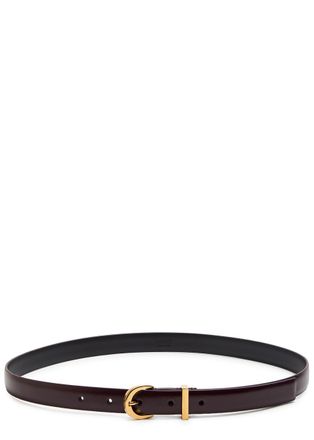 Khaite Luna Leather Belt - Burgundy - 32 (UK10/ M)