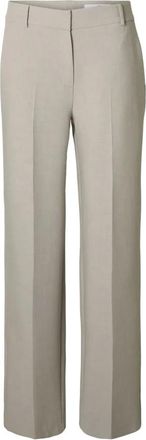 Selected Dames, Broeken, Grijs, Maat: XS Viscose