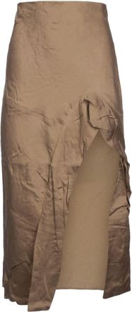 Yuzefi ruffle-detail skirt - women - Fabric - 6 - Brown