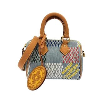 Louis Vuitton Pre-owned Burst Damier Denim Boston Bag - Dames - Pre-owned - Veelkleurig - Maat: ONE Size Denim