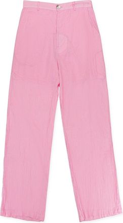 Edward Cuming DYED AND BLEACHED MUSLIN PINK STRAIGHT PANTS