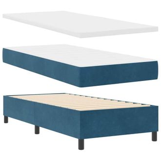 vidaXL Vidaxl - Cama Tipo Box Spring Azul Oscuro 100 X 200 Cm Terciopelo