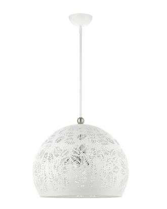 Livex Lighting 3-Light White With Brushed Nickel Accents Pendant