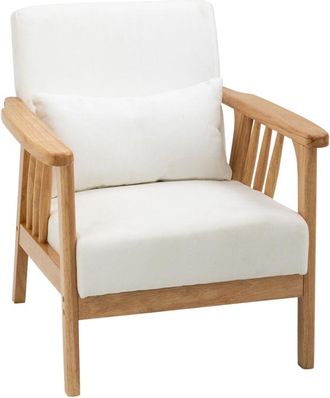 HOMCOM Sill&oacute;n De Sal&oacute;n Sill&oacute;n N&oacute;rdico Tapizado En Terciopelo Butaca Relax Con Coj&iacute;n Y Patas De Madera De Caucho Para Oficina Dormitorio 68x75x78 Cm - Homcom