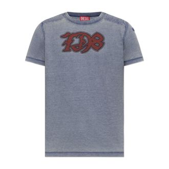 Diesel Tops, Heren, Blauw, 3Xl, Katoen, T-Domy T-Shirt