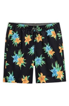 Hurley Glow Floral Volley Swim Shorts in Black at Nordstrom Rack, Size X-Large