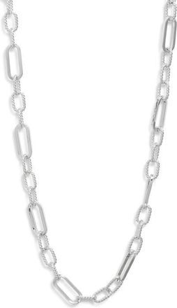 Nordstrom Demi Fine Long Paper Clip Necklace in Sterling Silver Plated at Nordstrom