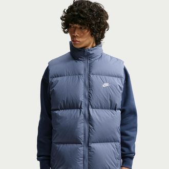 Nike Mens Nike Sportswear Club Therma-FIT Down Puffer Vest in Blue | IB2977-491