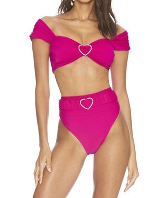 Beach Riot Heart Belted Highway Bottom In Fuchsia Rose