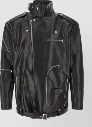 Rick Owens bauhaus stooges jacket belt collar epaulettes