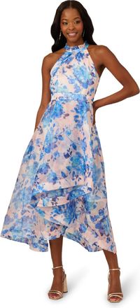 Adrianna Papell Womens Floral Organza Ankle Dress - Multicolour - Size 14 UK