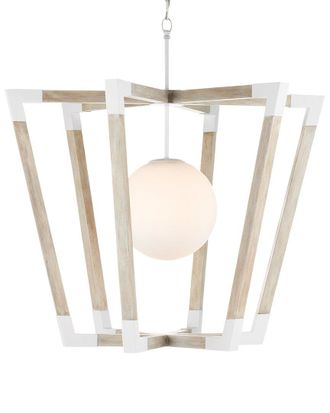 Currey & Company Bastian 37In Sandstone 1-Light Globe Pendant
