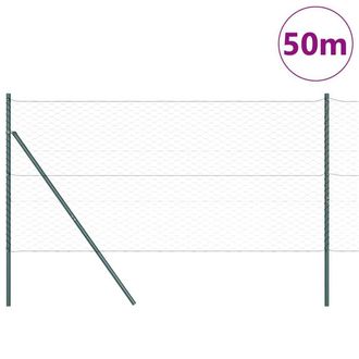 Berkfield Home Hexagon Fence Grey 1, 4x50 m Steel in Dark Green