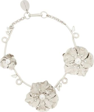 Simone Rocha Necklaces, female, Gray, Size: ONE SIZE Turbo Blooming Poppy Necklace