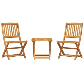 vidaXL Set De Comedor De Jard&iacute;n Plegable 3 Pzas Madera Maciza Acacia Vidaxl