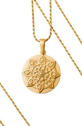 Mantra I Am Worthy mandala necklace in Original - Gold at Nordstrom