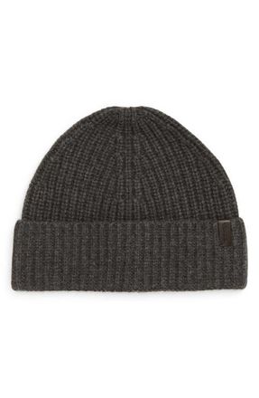 Vince Knit Merino Wool & Cashmere Beanie Hat in Charcoal at Nordstrom