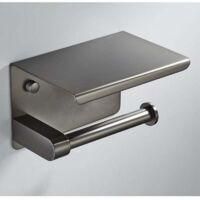 OEM Soporte Para Papel Higi&eacute;nico De Pared Gris, No Requiere Perforaci&oacute;n, Acero Inoxidable 304 Con Estante Para Ba&ntilde;o - Crezuo